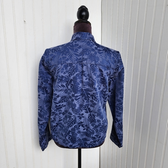 Christopher & Banks Blue Floral Lightweight Shirt Jacket - Picture 8 of 15